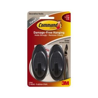 Command Slate Terrace Hook, 2 Hooks, 4 Strips, 17086S