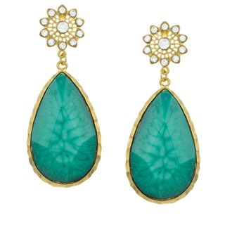 Amrita Singh Turquoise Resin Austrian Crystal Earring