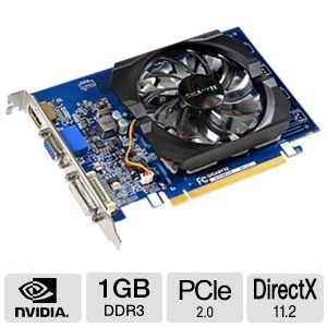 Gigabyte GeForce GT 730 Video Graphics Card   1GB DDR3, 64 bit, PCIe 2.0 x8, DL DVI D, HDMI, D Sub, DirectX 11.2, OpenGL 4.4., ATX Form Factor   GV N730D3 1GI