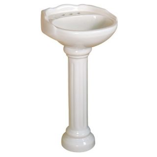 Fine Fixtures Ceramic 16.5 inch White Pedestal Sink   13683591