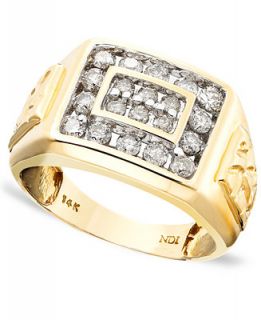 Mens 14k Gold Ring, Diamond (1 ct. t.w.)   Rings   Jewelry & Watches