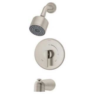 Symmons Dia Single Handle 1 Spray Tub and Shower Faucet in Satin (Valve Not Included) S 3502 CYL B STN TRM
