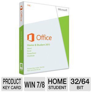 Microsoft Office Home & Student 2013   Product Key, 32/64 Bit   79G 03550