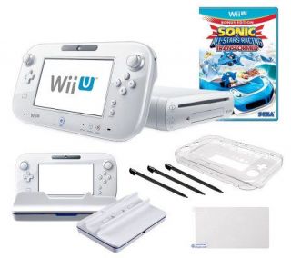 Nintendo Wii U White 8GB Bundle with Sonic Game & Accessories —
