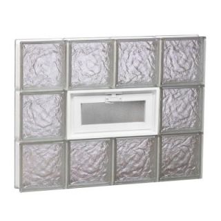 Clearly Secure 31 in. x 23.25 in. x 3.125 in. Vented Ice Pattern Glass Block Window V3224IS