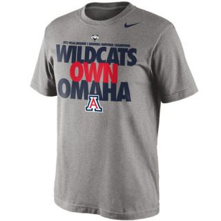 Nike Arizona Wildcats 2012 NCAA Mens College World Series Champions Locker Room T Shirt   Gray