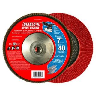 Diablo 7 in. 40 Grit Steel Demon Grinding and Polishing Flap Disc with 5/8 in. 11 HUB and Type 29 Conical Design DCX070040B01F