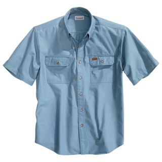 Carhartt Short-Sleeve Chambray Shirt — Tall Style, Model# S200  Short Sleeve Button Down Shirts