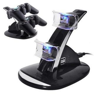 Insten Dual USB Charging Charger Dock Station Stand for PS3 Sony Playstation 3 Controller LED Cradle (with extra 2 USB Ports)