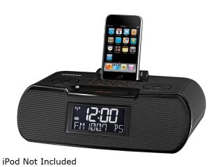 SANGEAN AM/FM/RDS Digital Atomic Clock Radio with iPod Dock RCR 10BLACK