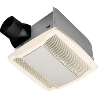 NuTone QT Series Very Quiet 80 CFM Ceiling Exhaust Bath Fan with Light and Night Light QTN80L