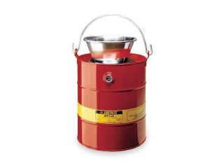 JUSTRITE 10903 Drain Can, 3 Gal., Red, Galvanized Steel