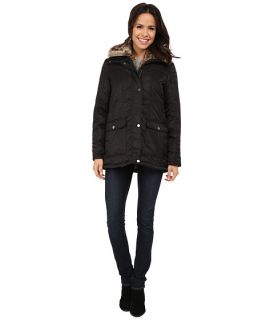 Kenneth Cole New York Zip Front Jacket with Removable Faux Fur Black