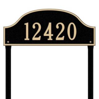 Whitehall Products Admiral Estate Arch Black/Gold Lawn One Line Address Plaque 1243BG