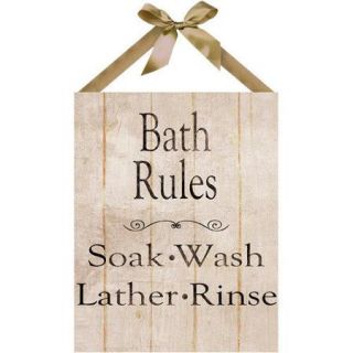 PTM Images Bath Rules Textual Art on Plaque