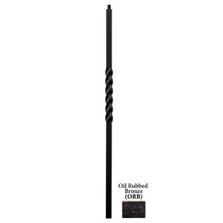 House of Forgings Twist Series 1.187 in x 47 in Oil Rubbed Bronze Painted Wrought Iron Stair Newel Post