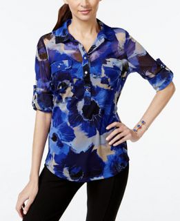 INC International Concepts Printed Blouse, Only at   Tops