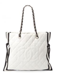 Bicolor White & Black CC Tote by Chanel