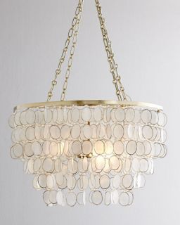 Aurora 3 Light Capiz Shell Golden Chandelier