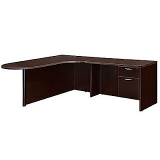 DMI Office Furniture Fairplex 700445ECPQ 29 Laminate Right Executive Corner Peninsula/Bullet L Desk with 3/4 Peds, Mocha