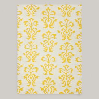 White and Gold Abria Flat Woven Wool Rug