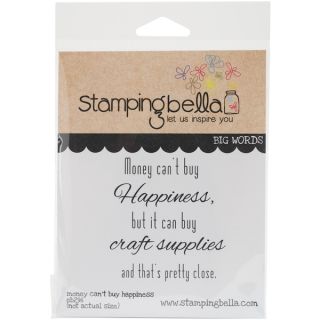 Stamping Bella Cling Rubber Stamp 4.5inX6.5inMoney Cant Buy Happiness