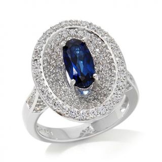 Victoria Wieck 2.78ct Absolute™ and Created Sapphire Sterling Silver Ring   7825380