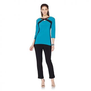 Slinky® Brand Colorblock Tunic with Pant Set   7972593