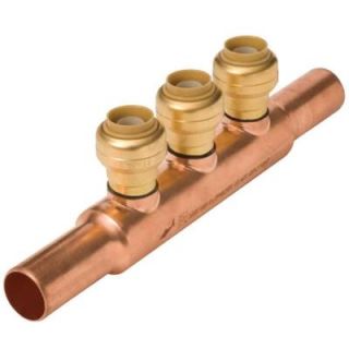 SharkBite 3/4 in. Copper Tube Size Inlets x 1/2 in. Push to Connect 3 Port Open Manifold 22995LF