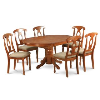 piece Dining Room Set oval Dinette Table with Leaf and 6 Dining
