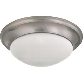 Glomar Elektra 3 Light Brushed Nickel Flushmount with Frosted White Glass HD 3273