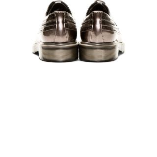 Dr. Martens Pewter Patent Leather 3989 Longwing Brogues