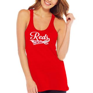 Cincinnati Reds Womens Red Racerback Tri Blend Tank Top
