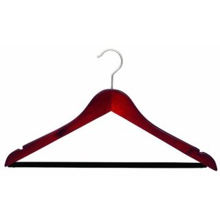 Cherry Finish Suit Hanger with Black Velvet Bar (Box of 100