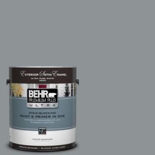 BEHR Premium Plus Ultra 1 gal. #770F 4 Gray Area Satin Enamel Exterior Paint 985401