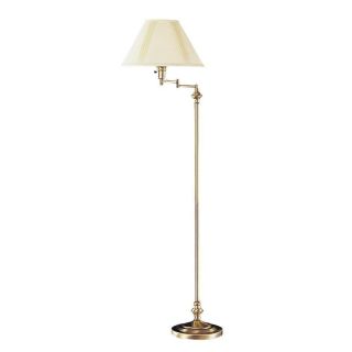 Axis 59 in 3 Way Switch Antique Bronze Torchiere Indoor Floor Lamp with Fabric Shade