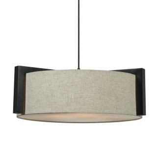 Kenroy Home Teton 22 in W Madera Bronze Hardwired Standard Pendant Light with Fabric Shade