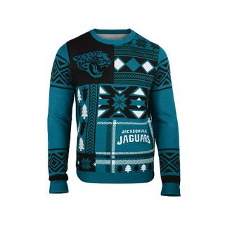 Officially Licensed NFL Patches Crew Neck Ugly Sweater   Jaguars   7766059
