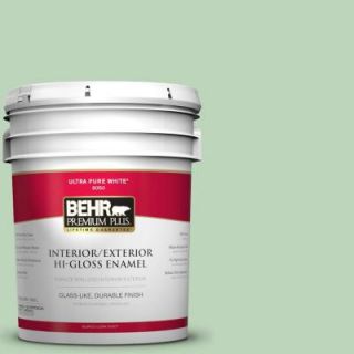BEHR Premium Plus 5 gal. #M400 3 Bok Choy Hi Gloss Enamel Interior/Exterior Paint 805005