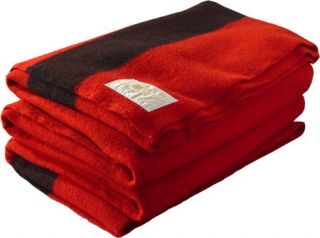 Woolrich 90 X 100 Hudsons Bay 6 Point Blanket   Scarlet with Black Stripe