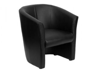 Flash Furniture Black Leather Barrel Shaped Guest Chair [GO S 01 BK QTR GG]   Chairs