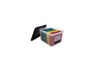 File Tote Storage Box With Snap On Lid Closure, Letter/legal, Clear/black By: Innovative Storage Designs