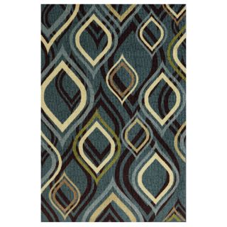 Style Selections Pedrin Blue Rectangular Indoor Tufted Throw Rug (Common 2 x 4; Actual 24 in W x 40 in L x 0.5 ft Dia)