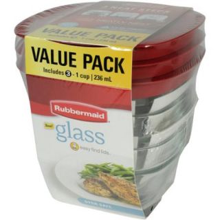 Rubbermaid Square Glass Food Storage Value Pack, 6 Piece Set
