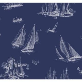 York Wallcoverings 60 sq. ft. Sailboat Toile Wallpaper AC6136