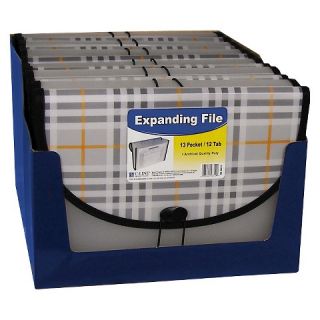 Line® Expanding File, Plaid, Letter, 13 Pockets, 1.5 Exp, 1/EA