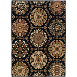 StyleHaven Floral Blue/ Gold Indoor Machine made Nylon Area Rug (310 X 55)