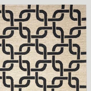 Black and Neutral Chains Indoor Outdoor Rug