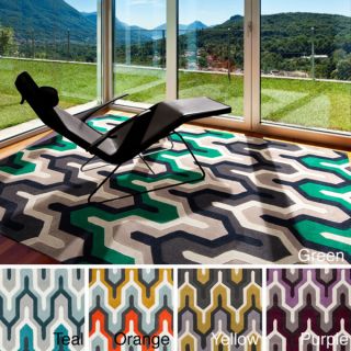 Hand tufted Geometric Contemporary Runner Rug (26 x 8)