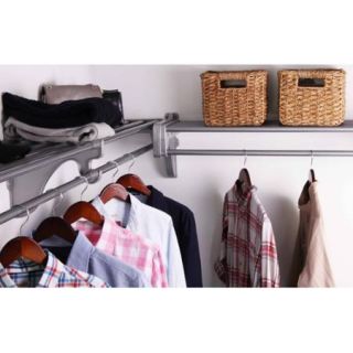EZ Shelf 12' Closet Organizer Kit, Up to 12.2' of Hanging and Shelf Space, Silver